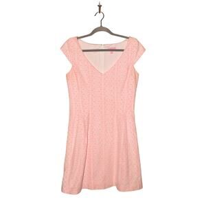 LILLY PULITZER $198 Brielle Fit and Flare‎ Mini Dress Pop Draper Lace Medium